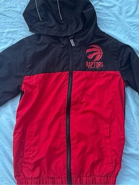 NBA Red and Black Hooded Windbreaker